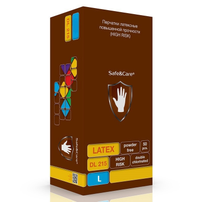 Перчатки латексные особо прочные SAFE&CARE, L